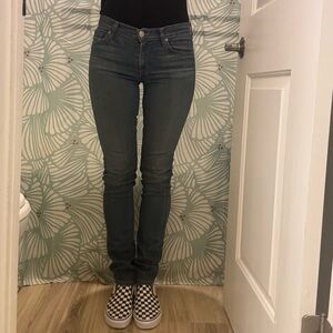 Vintage Hudson distressed, low rise, straight leg jeans
